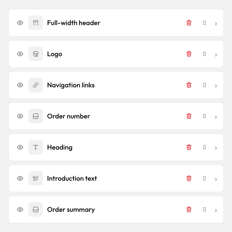 Add branded sections to order emails