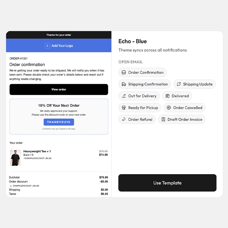 Professionally designed Shopify email templates
